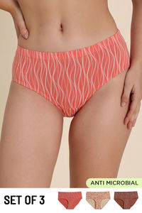 Zivame Medium Rise Full Coverage Hipster Panty (Pack of 3) - Multicolor — thumbnail 1